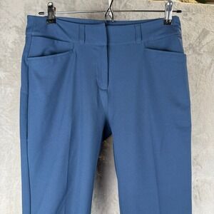 Adidas Primegreen Womens Golf Pants Blue Straight Leg Side Slit Size 6 US